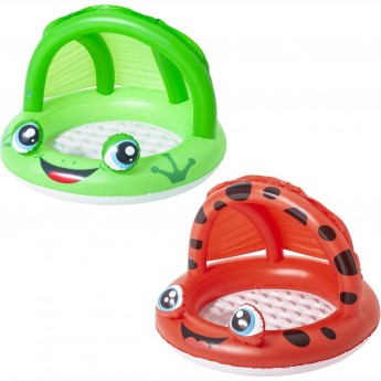 Детский надувной бассейн BESTWAY 52189 97х66см с навесом и надувным дном Детский надувной бассейн BESTWAY 52189 97х66см с навесом и надувным дном